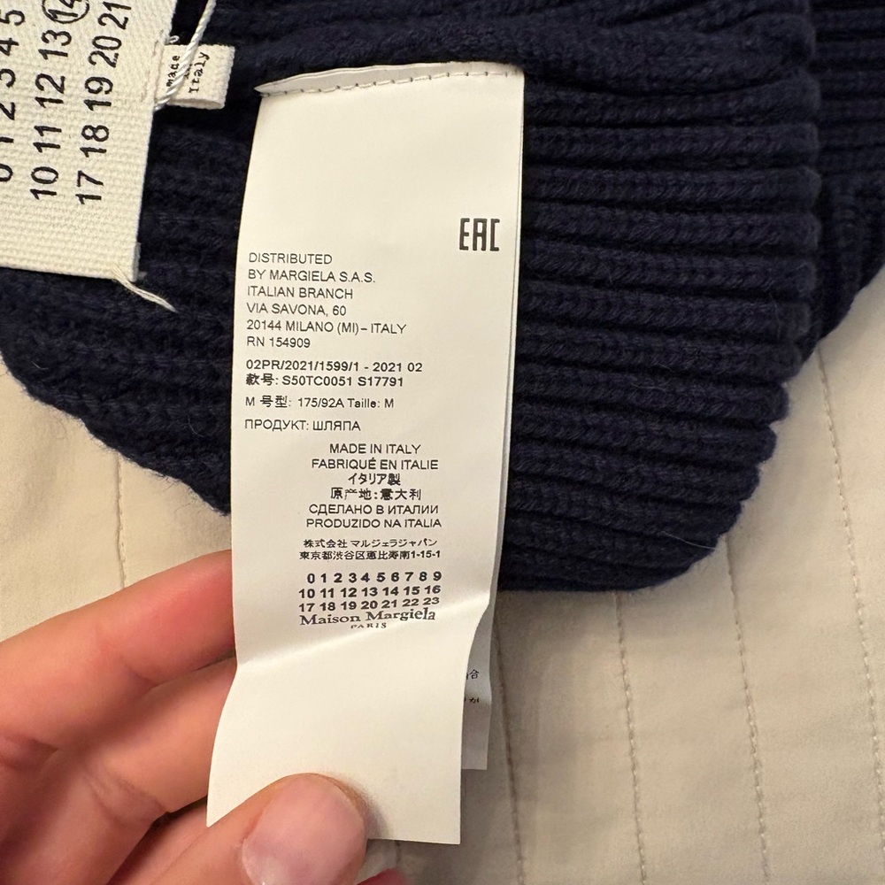 Maison Martin Margiela Dark Blue Knit Hat beanie nwt Italy gift able  men women - Picture 9 of 13